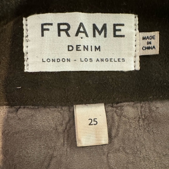 FRAME Dark Brown Suede Mini Skirt - Size 25 - Picture 3 of 5